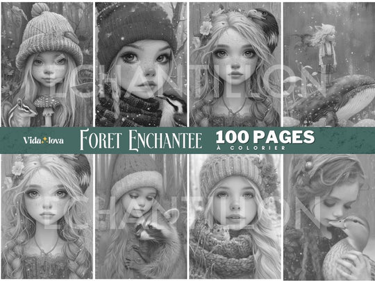 Forêt Enchantée - 100 Pages à Colorier - Vidalova