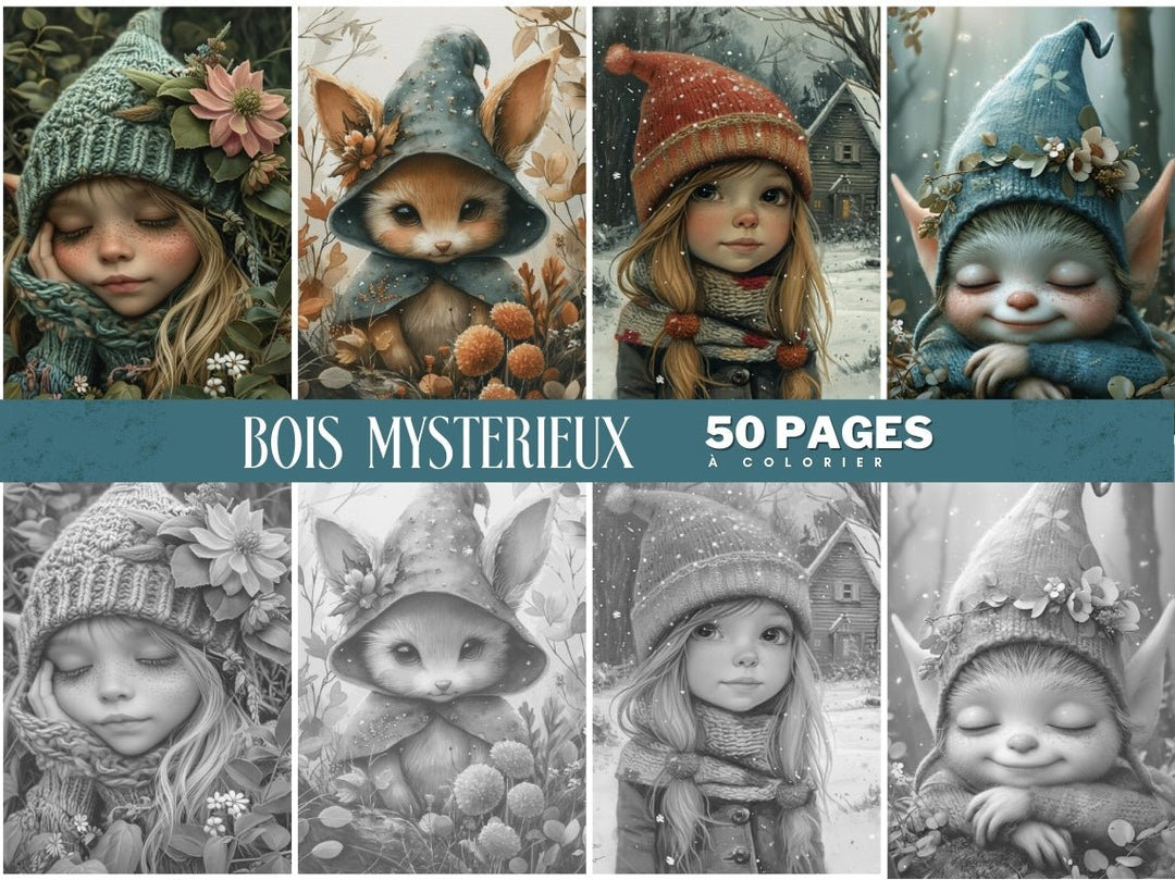 Bois Mystérieux - 50 Pages à Colorier - Vidalova